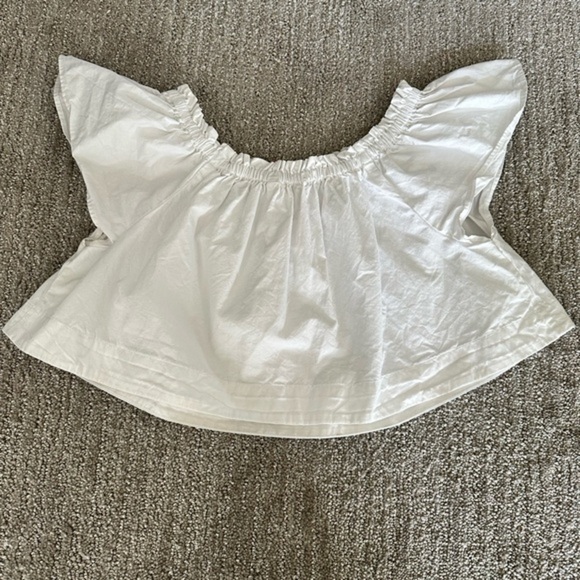 Aritzia Wilfred Off The Shoulder White Crop Blouse Size XS - Picture 1 of 3